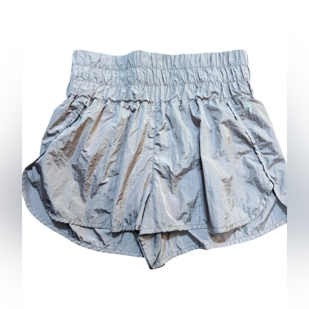 Free People FP Movement The Way Home Shorts Sz XL Shimmery Lavender High Waist‎